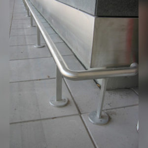 Close up of Kent's Floor Mounted Bump Rail for Airports